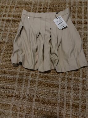 Zara Cream Pleated Girls Skirt